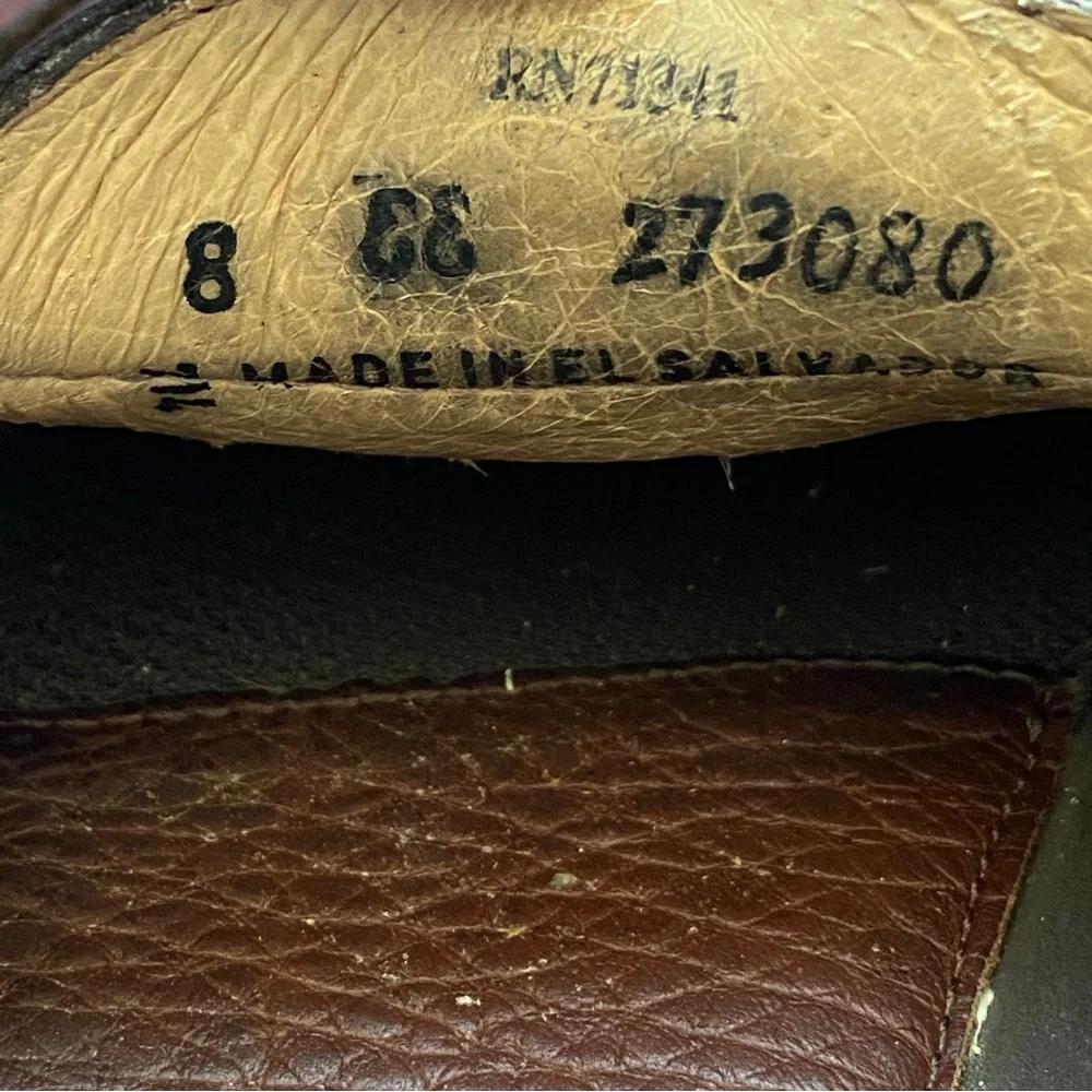LL Bean Brown Leather Boat Shoes Men's Size 8 EE Wide Distressed